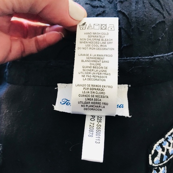 Tommy Bahama Embroidered Tassel V-Neck Cotton Tunic Dress - Picture 7 of 8